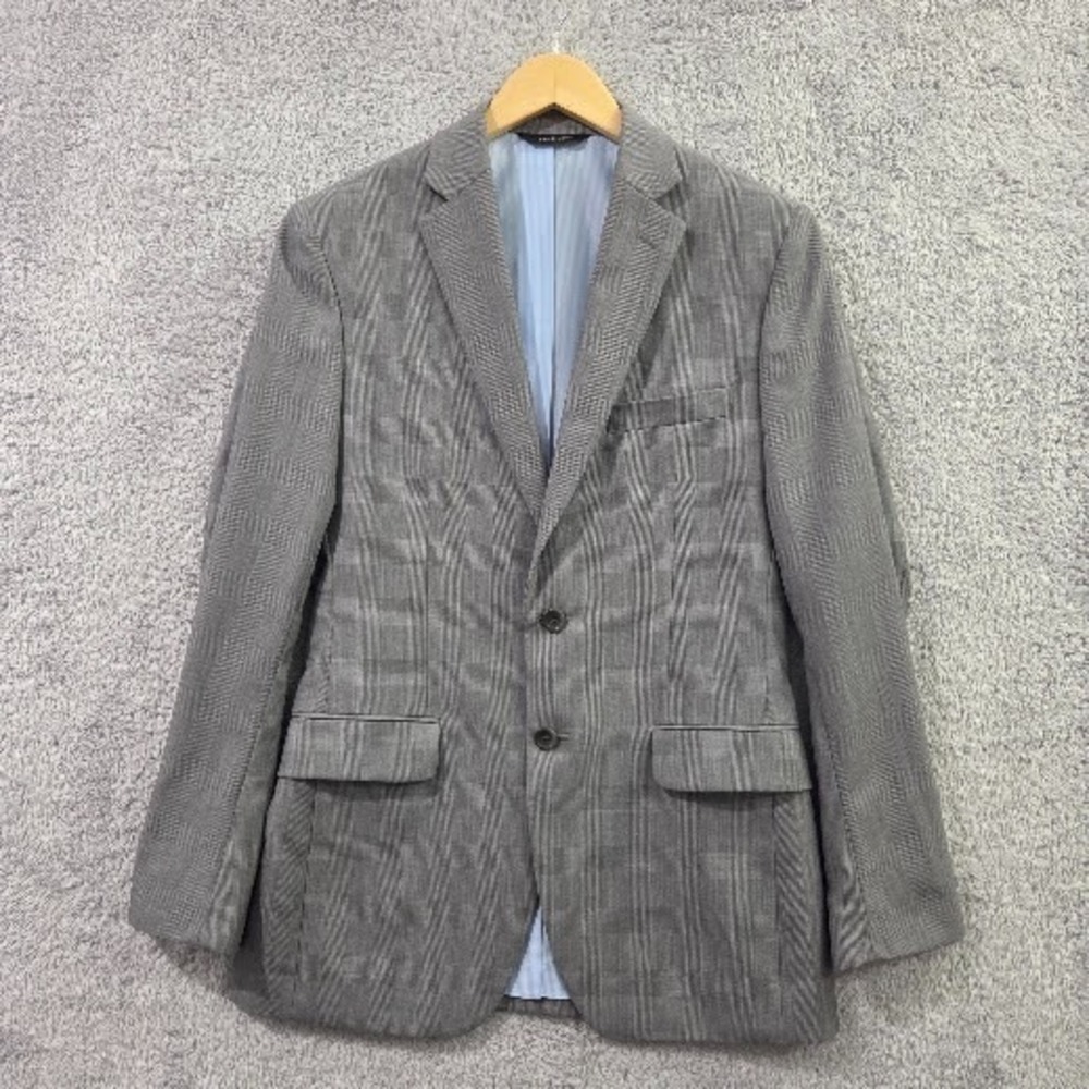 Banana Republic Blazer Mens 36R Gray Glen Plaid Wool Tailored Fit Jacket Classic
